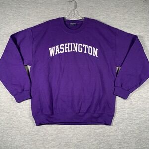 Washington Huskies Sweatshirt Mens Large Purple NCAA‎ College MV Sport Crewneck